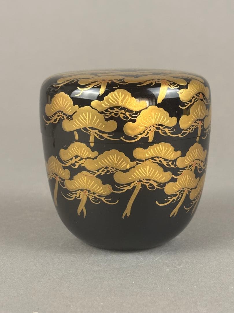 輪島塗　棗　峯月作　老松蒔絵