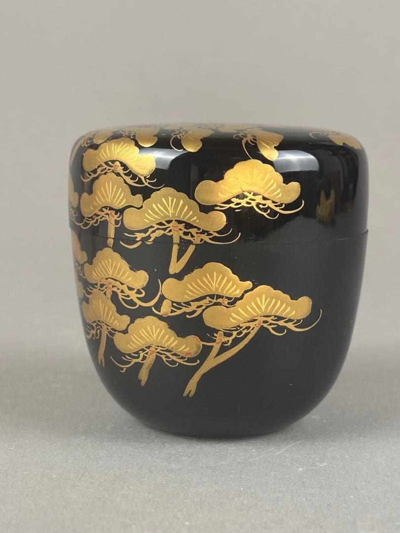 輪島塗　棗　峯月作　老松蒔絵