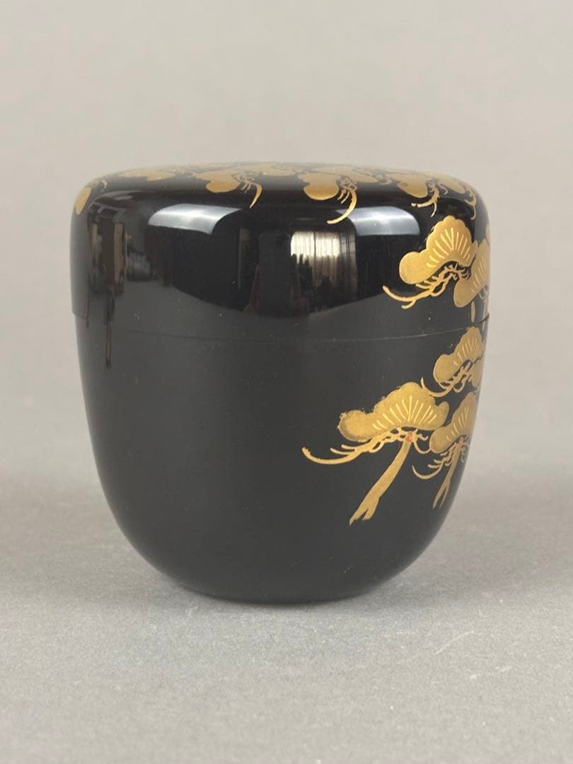 輪島塗　棗　峯月作　老松蒔絵