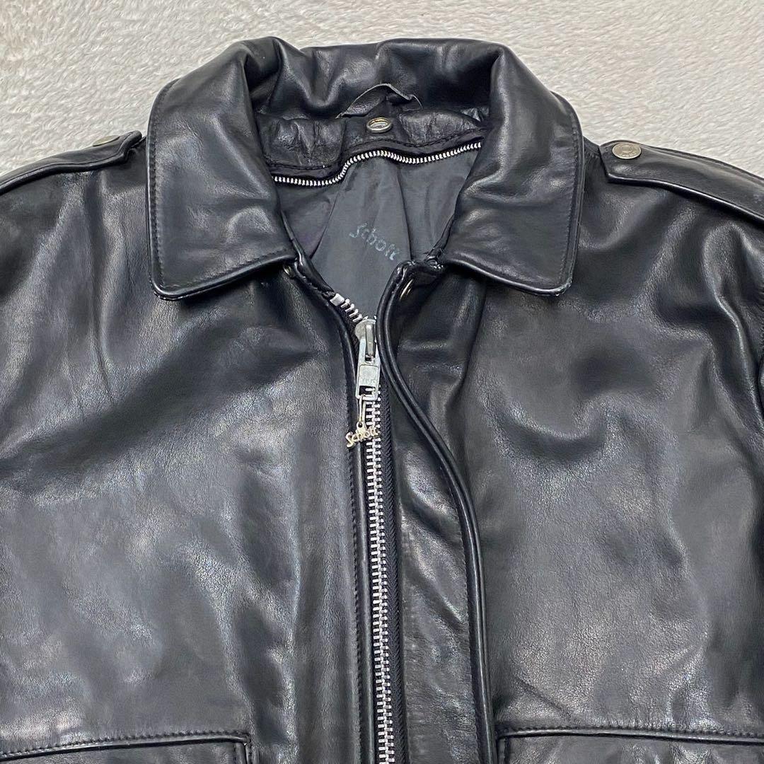 希少　Schott ショット　フライトジャケット　G-1 ブラック　184SM