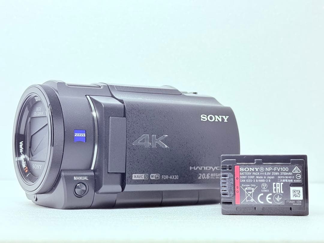 SONY FDR-AX30 4K ビデオカメラ 大容量バッテリー付き