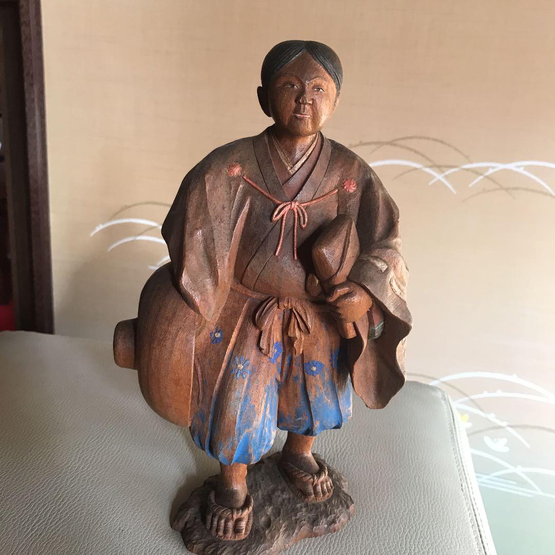 値下げ　木彫　小楠公御学行時像　楠正成像作者読めません