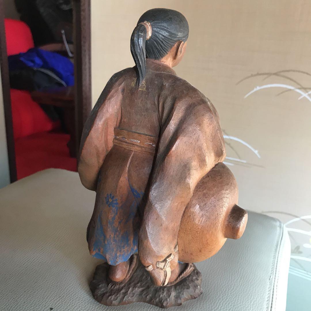 値下げ　木彫　小楠公御学行時像　楠正成像作者読めません