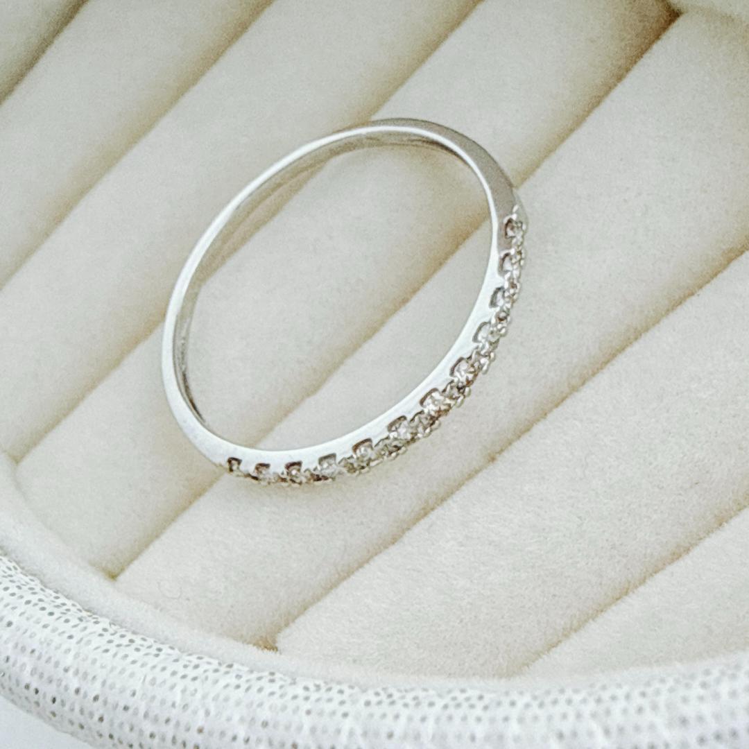 プラチナ【ハーフエタニティリング13号】天然ダイヤモンド0.15ct 新品！