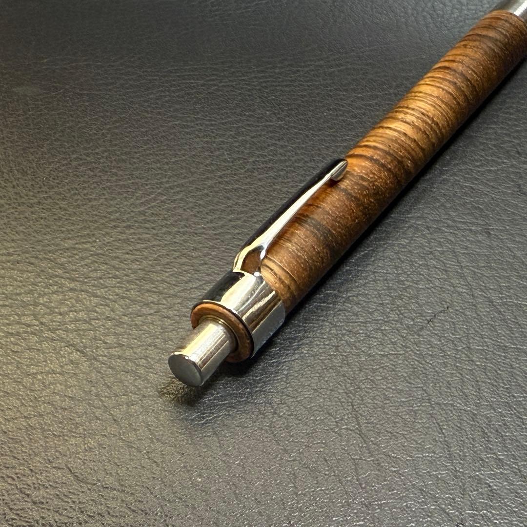 210ゼブラウッド横目スタビ　木製シャーペン　超低重心(溝付き) ステンレス