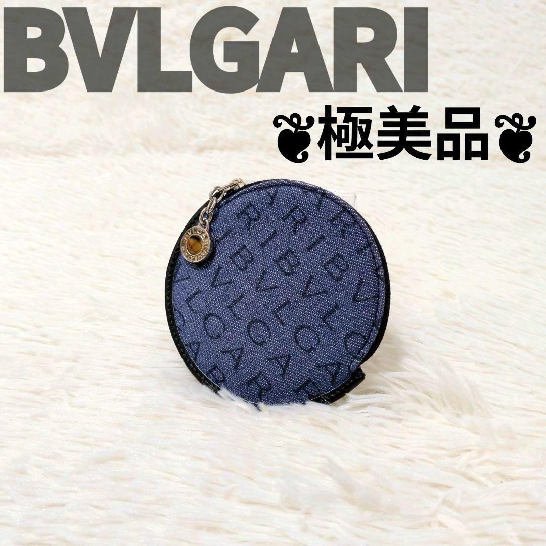 極美品✨️　BVLGARI　ケース　ロゴマニア　デニム　キャンバス　ブルー
