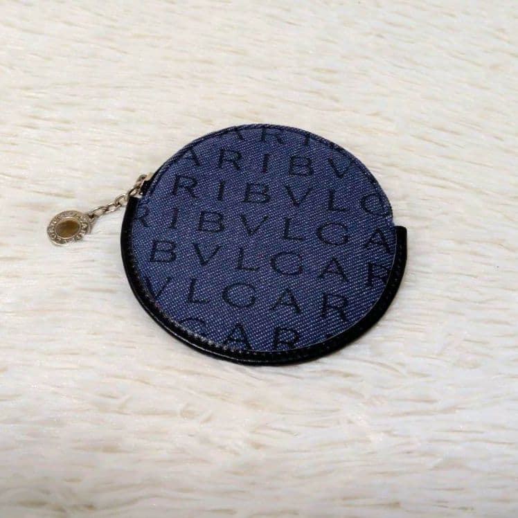 極美品✨️　BVLGARI　ケース　ロゴマニア　デニム　キャンバス　ブルー