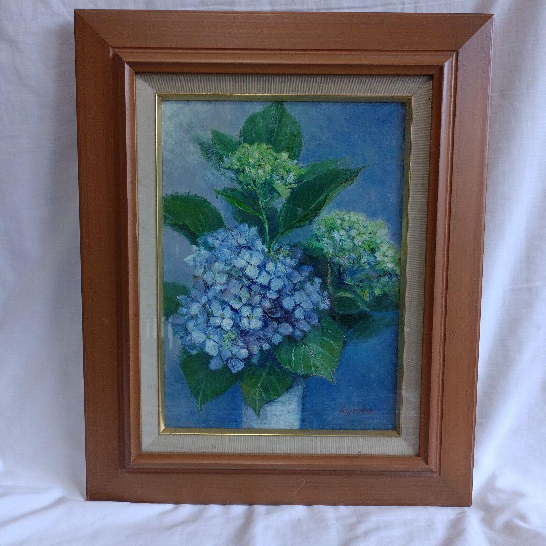 紫陽花の油絵　　4号