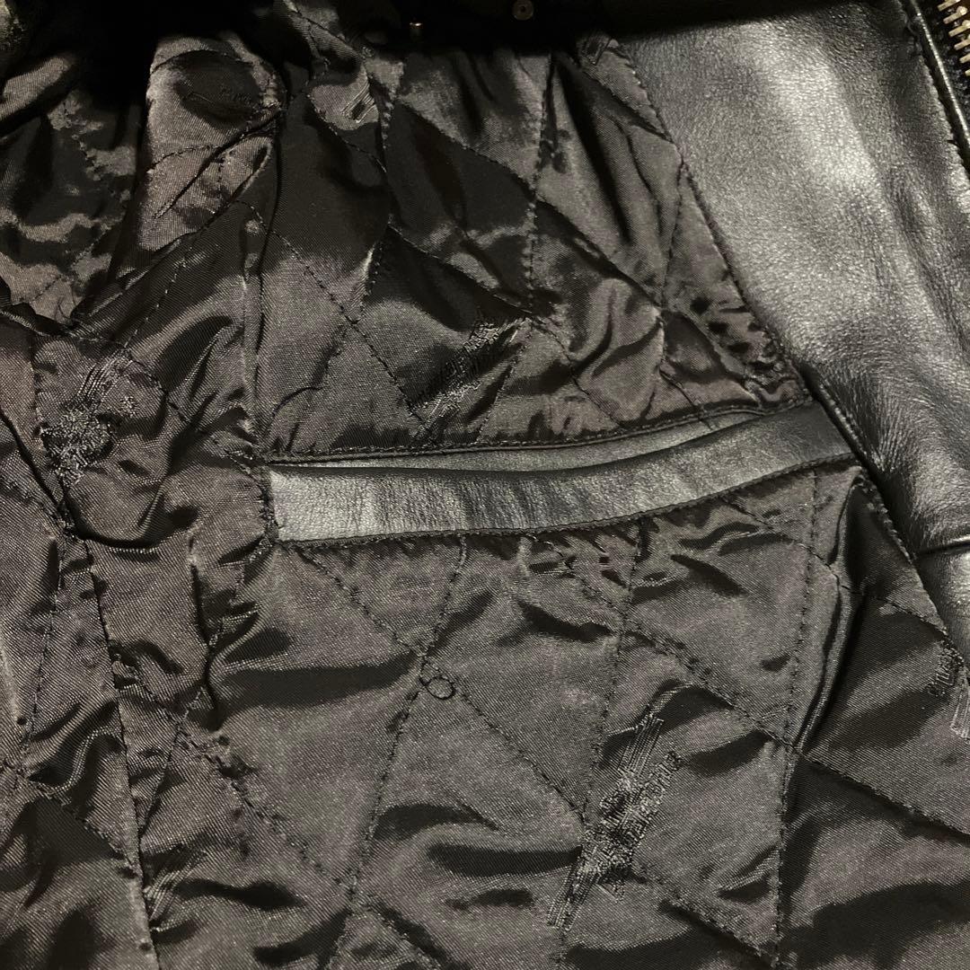 Harley-Davidson ブラックレザーシングルライダースジャケット S