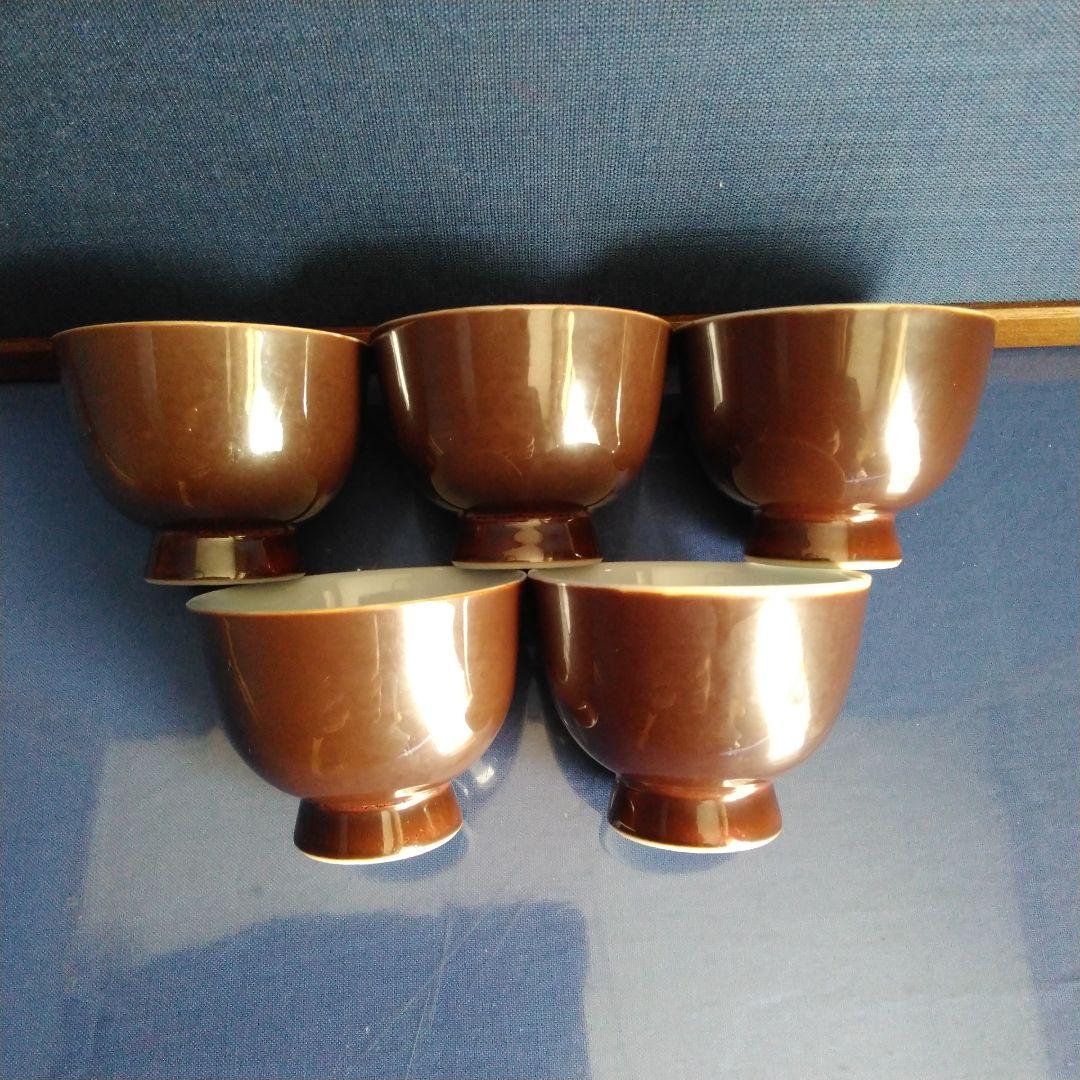 京焼　平安春峰　煎茶茶碗　5個。