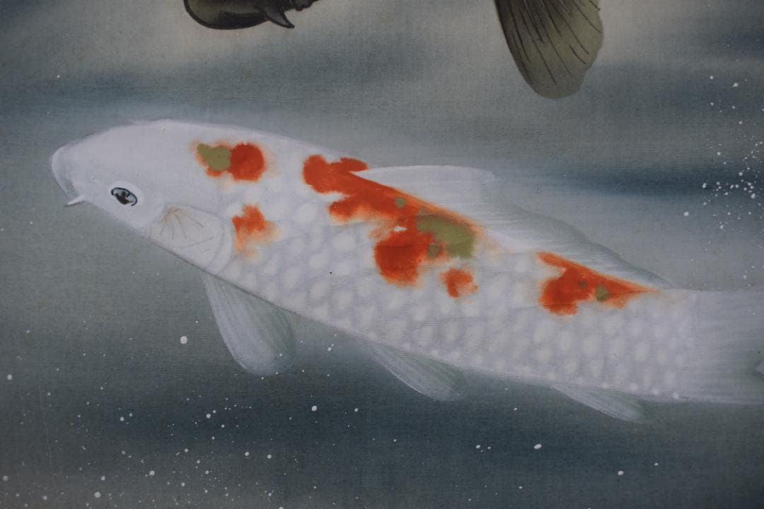 宗春/遊鯉図/游鯉図/掛軸☆宝船☆Y-833　JM