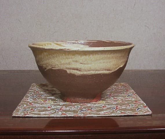 京焼・清水焼　今井政之 作　刷毛目　茶碗　無傷　合箱。