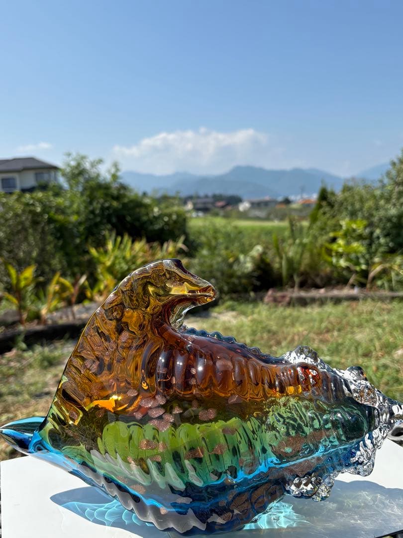 ❤️買い得　✳ 3kg 超綺麗　琉璃　手作り　可愛い　ほら貝形　芸術品　Ｂ