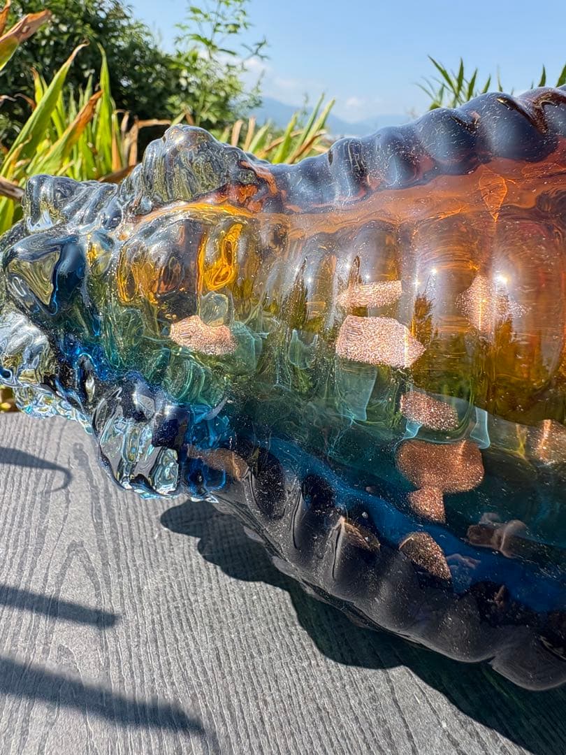 ❤️買い得　✳ 3kg 超綺麗　琉璃　手作り　可愛い　ほら貝形　芸術品　Ｂ