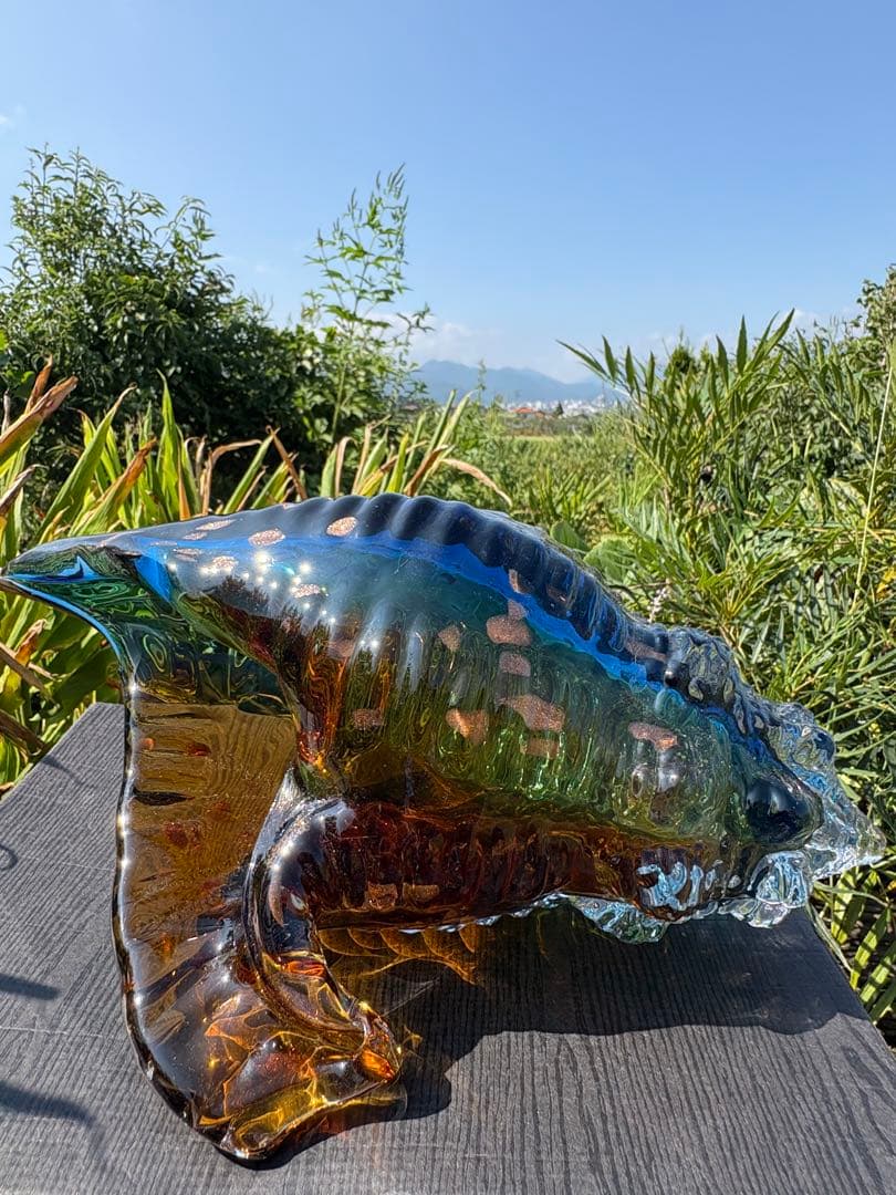 ❤️買い得　✳ 3kg 超綺麗　琉璃　手作り　可愛い　ほら貝形　芸術品　Ｂ