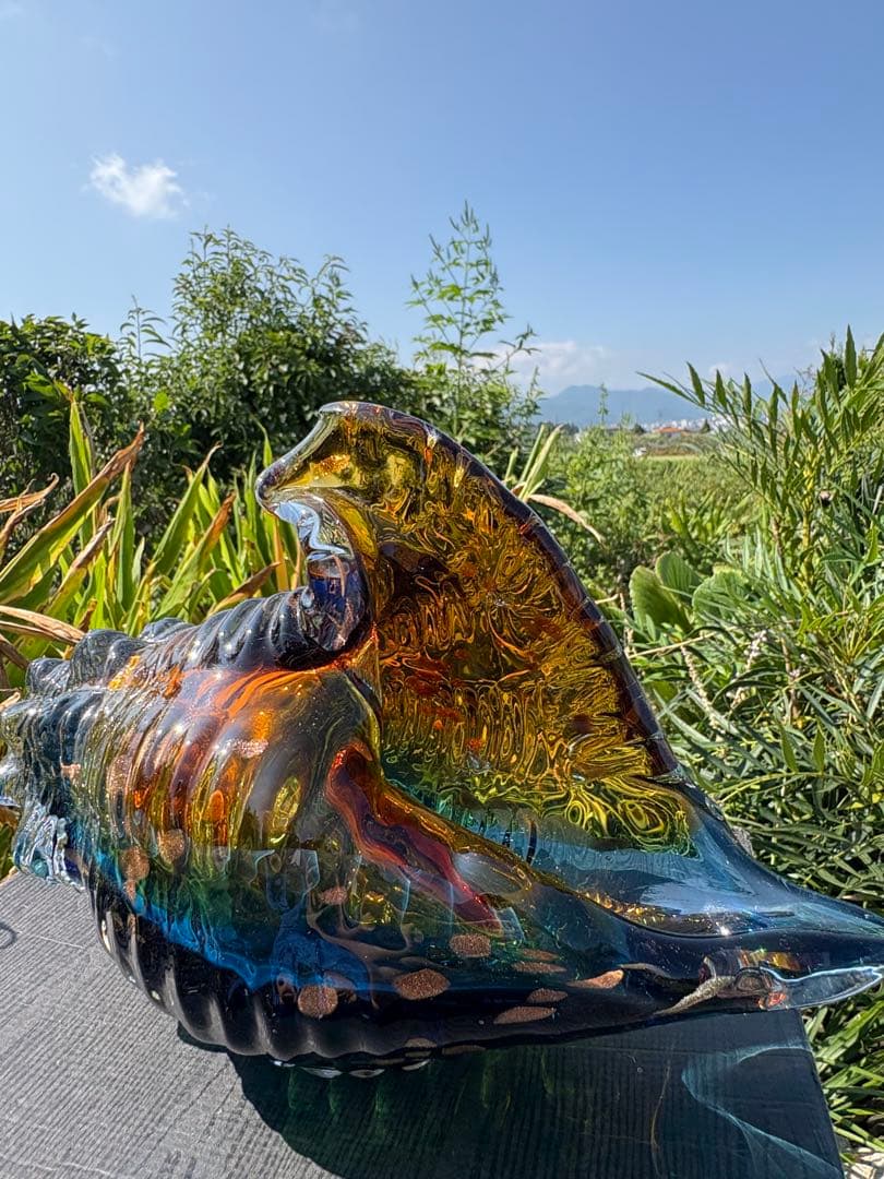 ❤️買い得　✳ 3kg 超綺麗　琉璃　手作り　可愛い　ほら貝形　芸術品　Ｂ