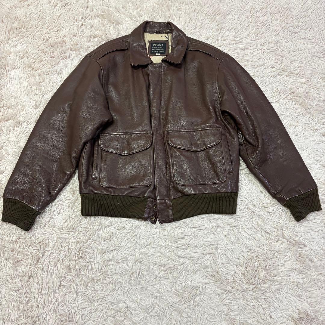 DEUX2C　フライトジャケット　アウター　A-2　シープレザー　本革　Ｍ