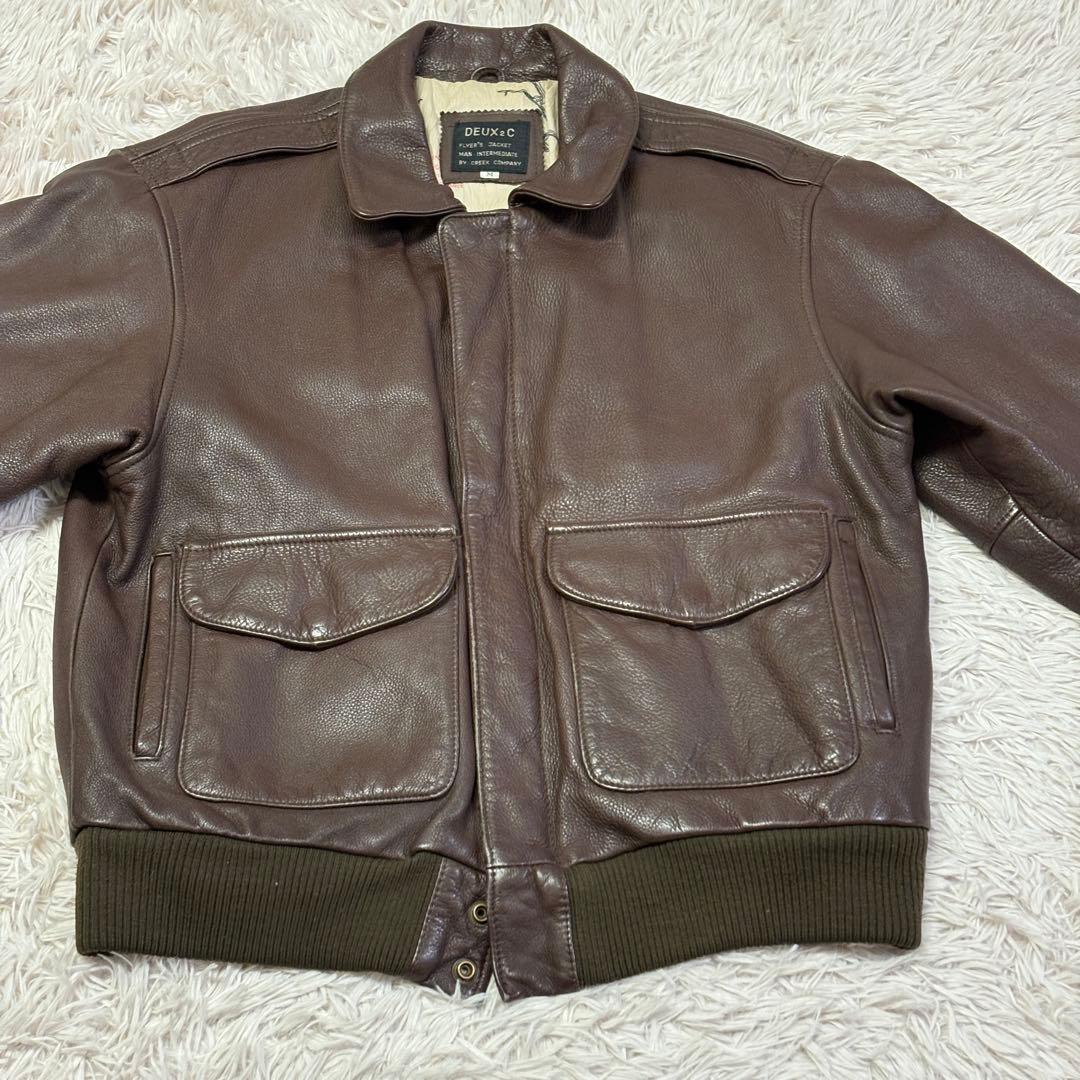 DEUX2C　フライトジャケット　アウター　A-2　シープレザー　本革　Ｍ