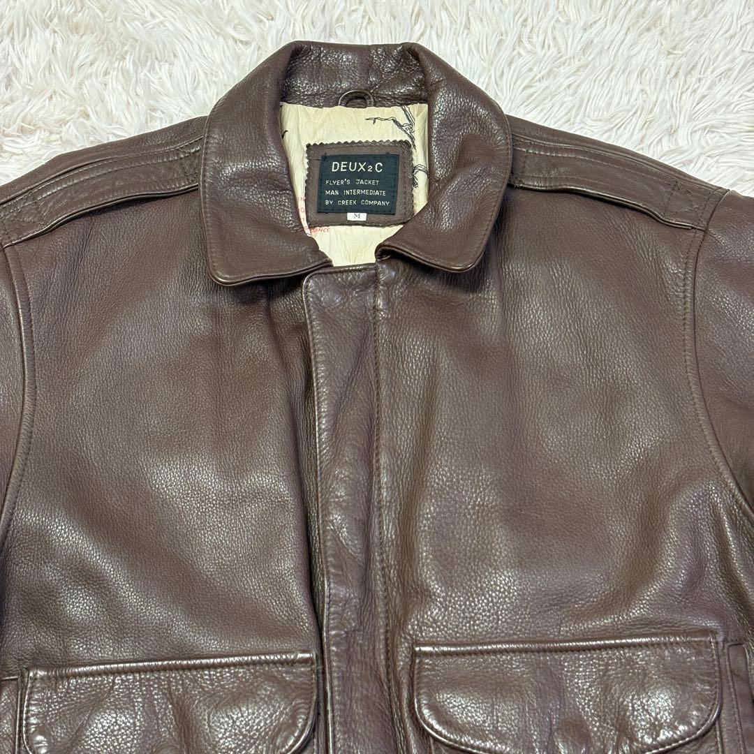 DEUX2C　フライトジャケット　アウター　A-2　シープレザー　本革　Ｍ