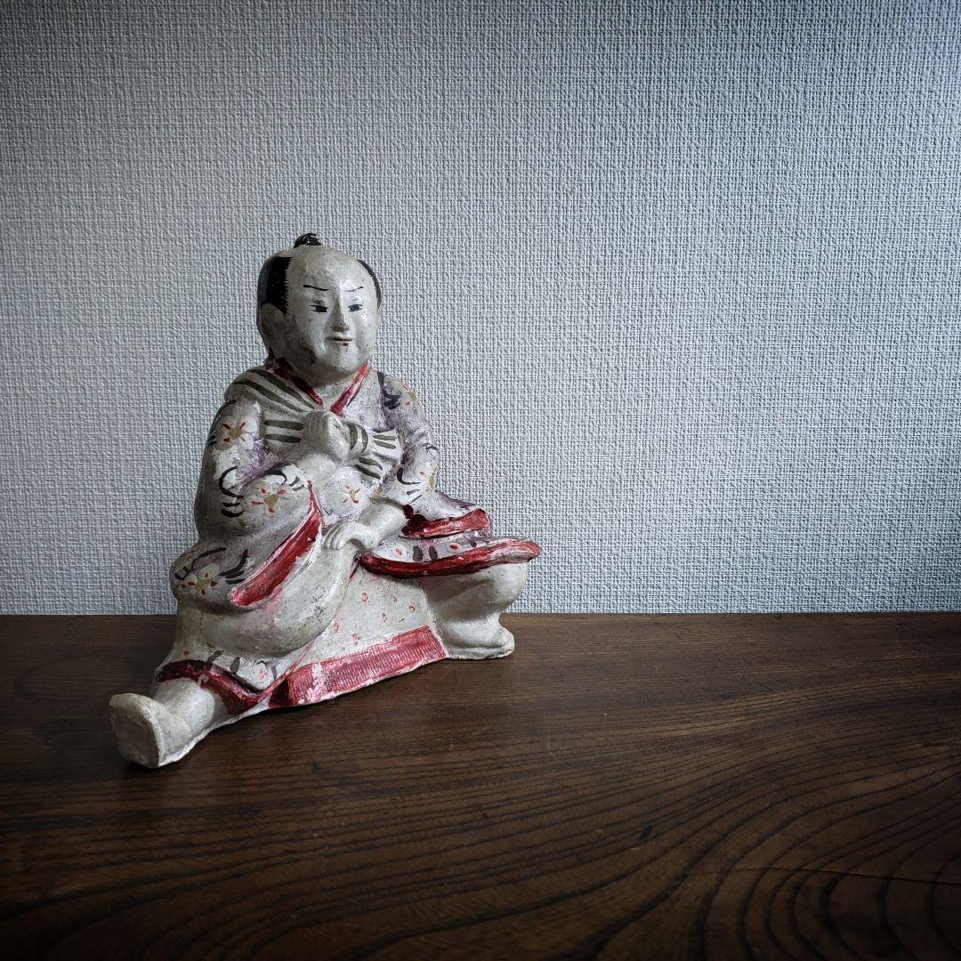 郷土玩具　大型花巻人形　民藝　土人形　江戸末期　明治　歌舞伎物　珍品