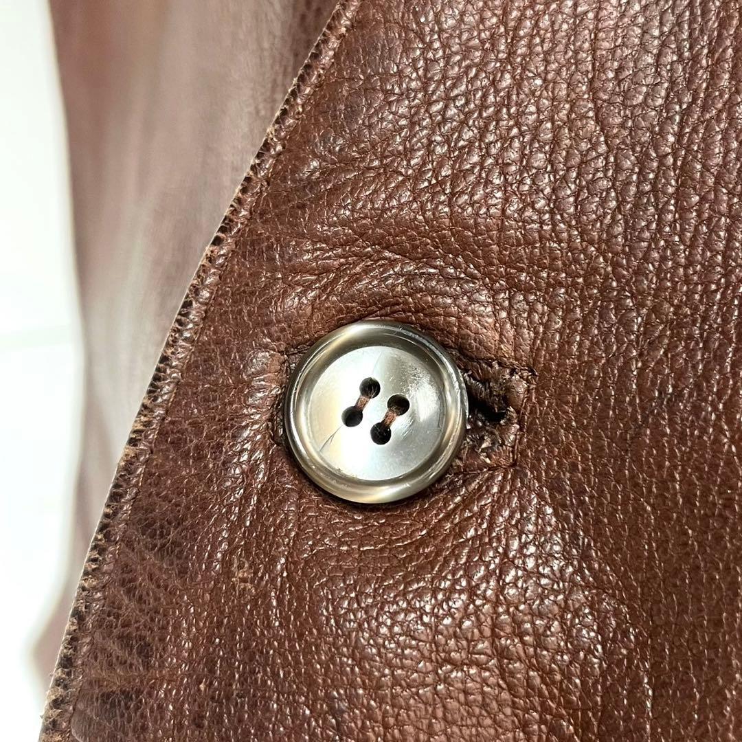 60s 70s ユーロ レザーベスト ヴィンテージレザー ヨーロッパ 古着 茶