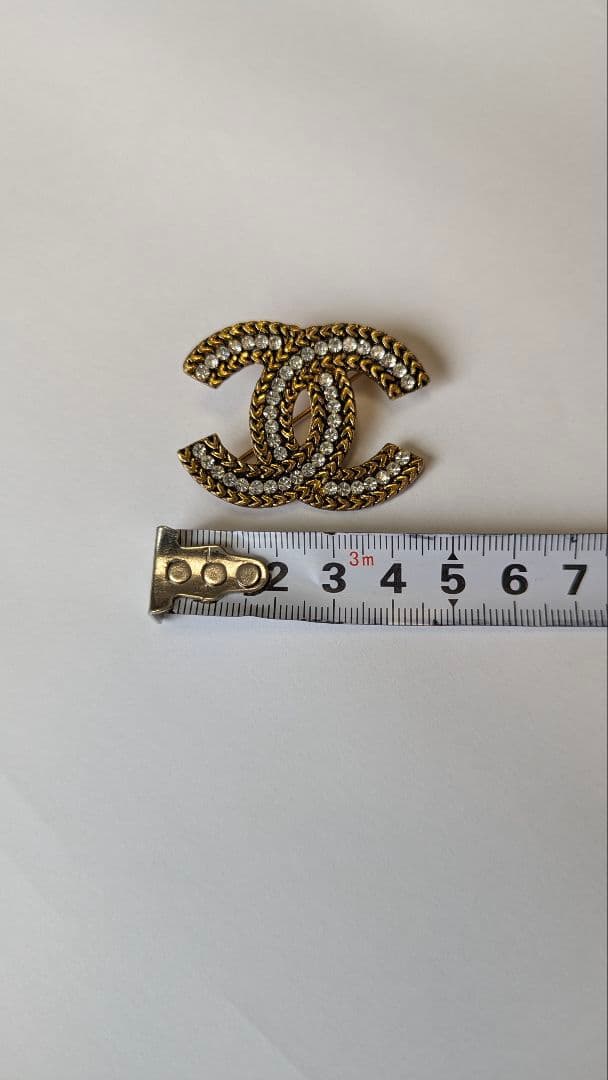 CHANEL ヴィンテージ ココマーク ブローチ ラインストーン