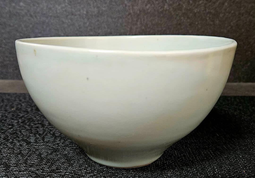 【李朝コレクター放出品❗04.】李朝白磁　分院手　大振り茶碗　鉢　時代産地不明❗