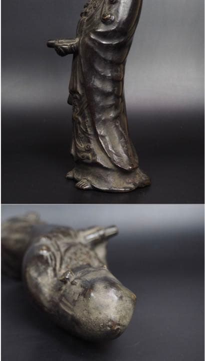 送料無料　江戸時代　古銅製観音像　高さ30ｃｍ