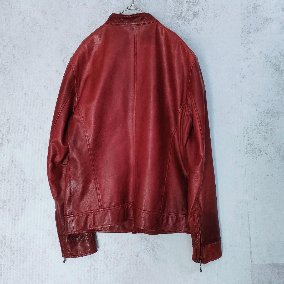 glamb　羊革　レザージャケット　シングル　 赤　メンズ