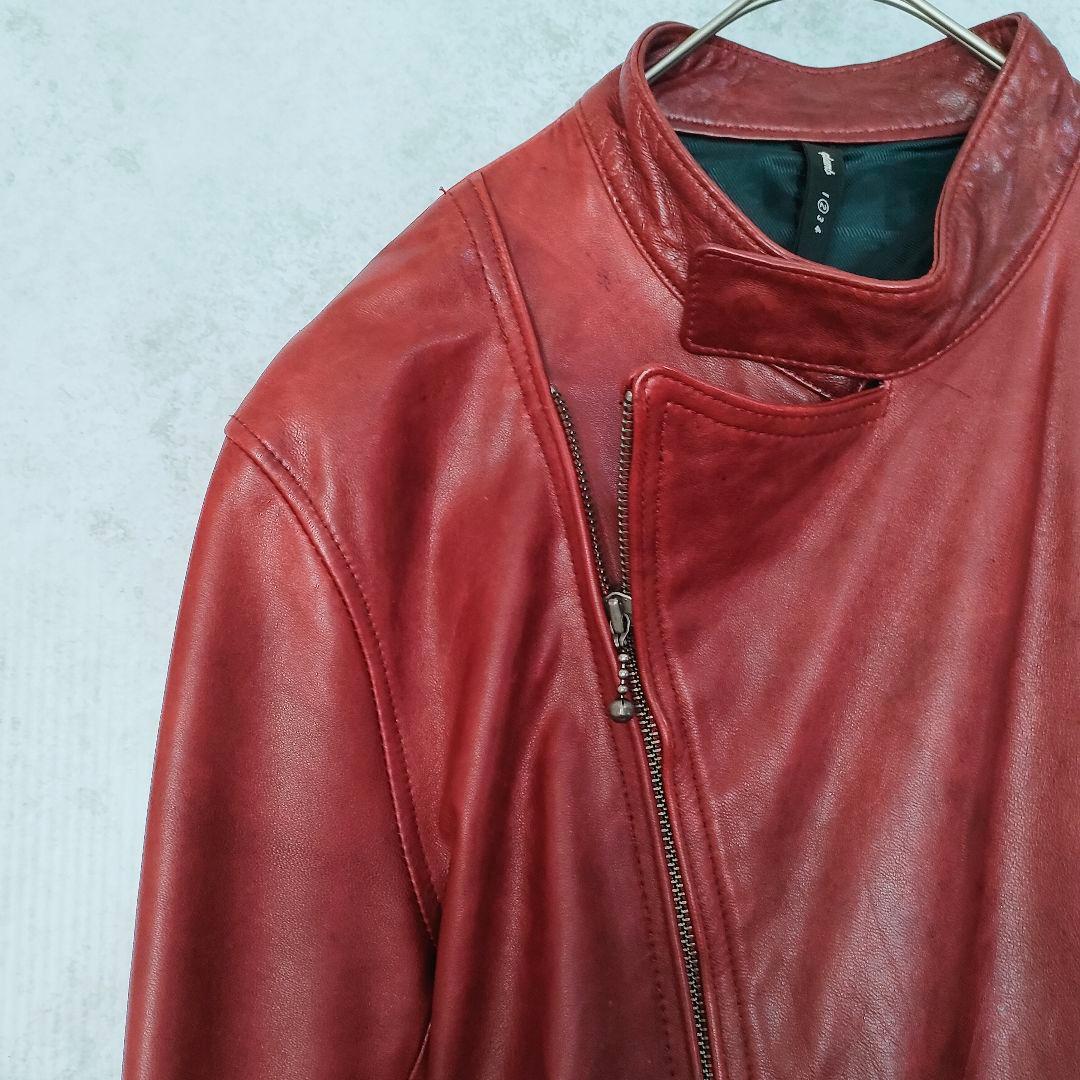 glamb　羊革　レザージャケット　シングル　 赤　メンズ