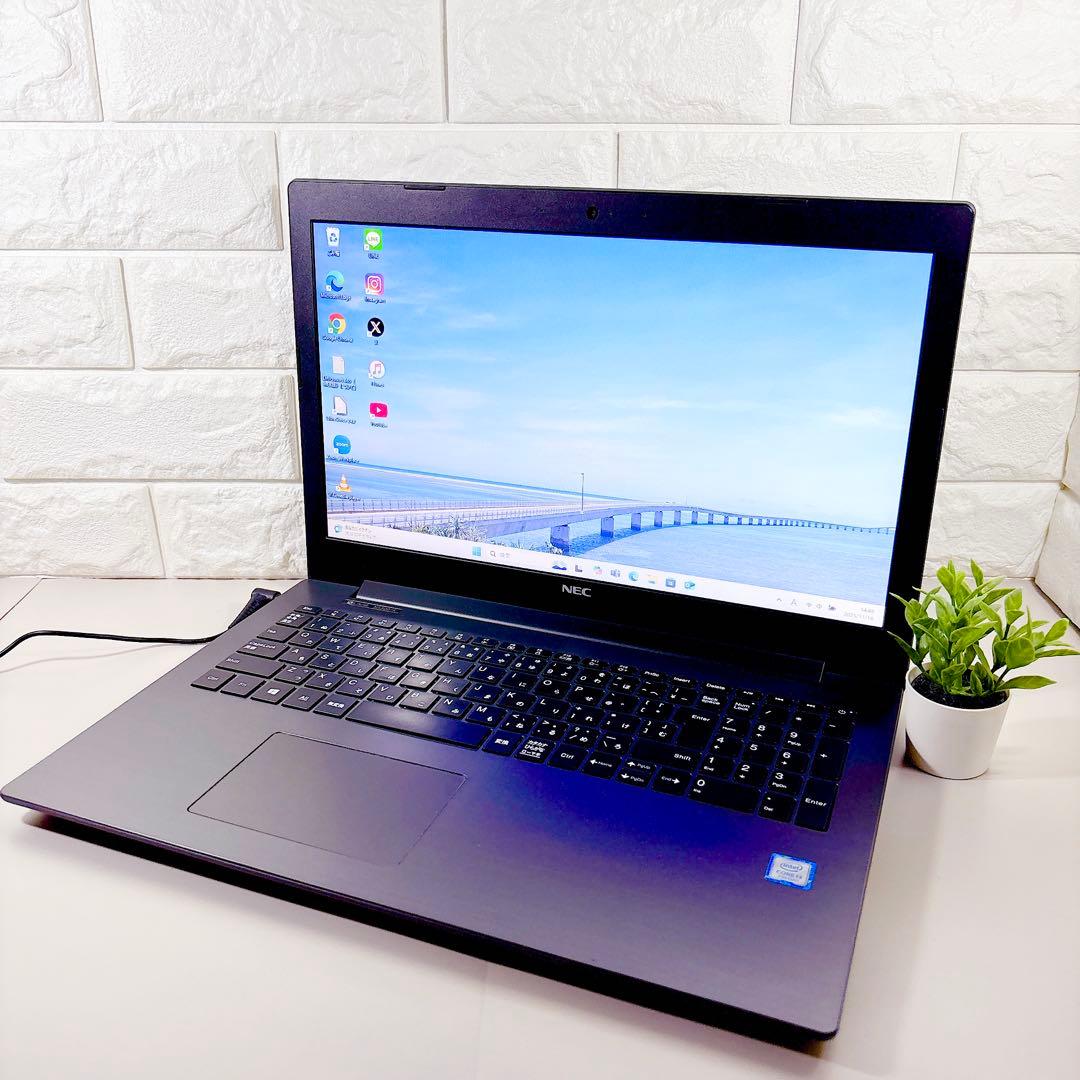 新品SSDで快適動作✨メモリ8GB カメラ付き 第7世代 ノートパソコン NEC