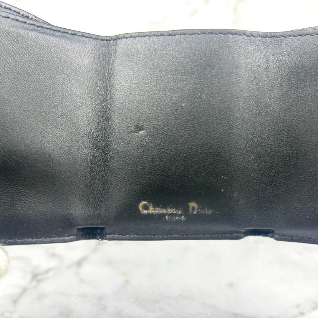 【極極美品】Dior⭐ディオール【カロ カナージュ】三つ折り財布⭐コンパクト 黒