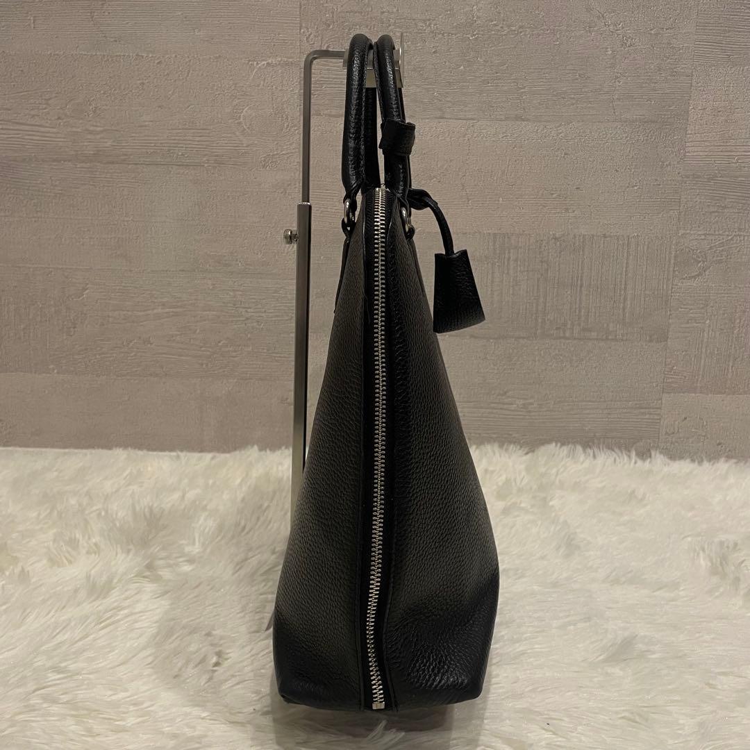 ユナイテッドアローズ ラウンド ビジネスバッグ オールレザー ブラック