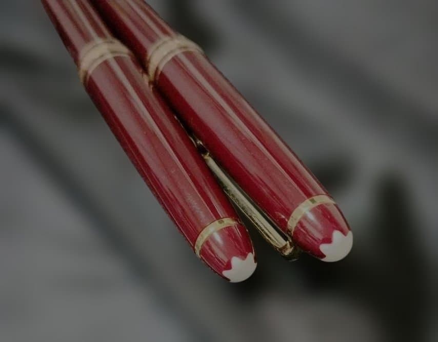 ♥希少モンブラン正規品☆クロコケース☆万年筆☆シャープペンボルドー3点セット名入