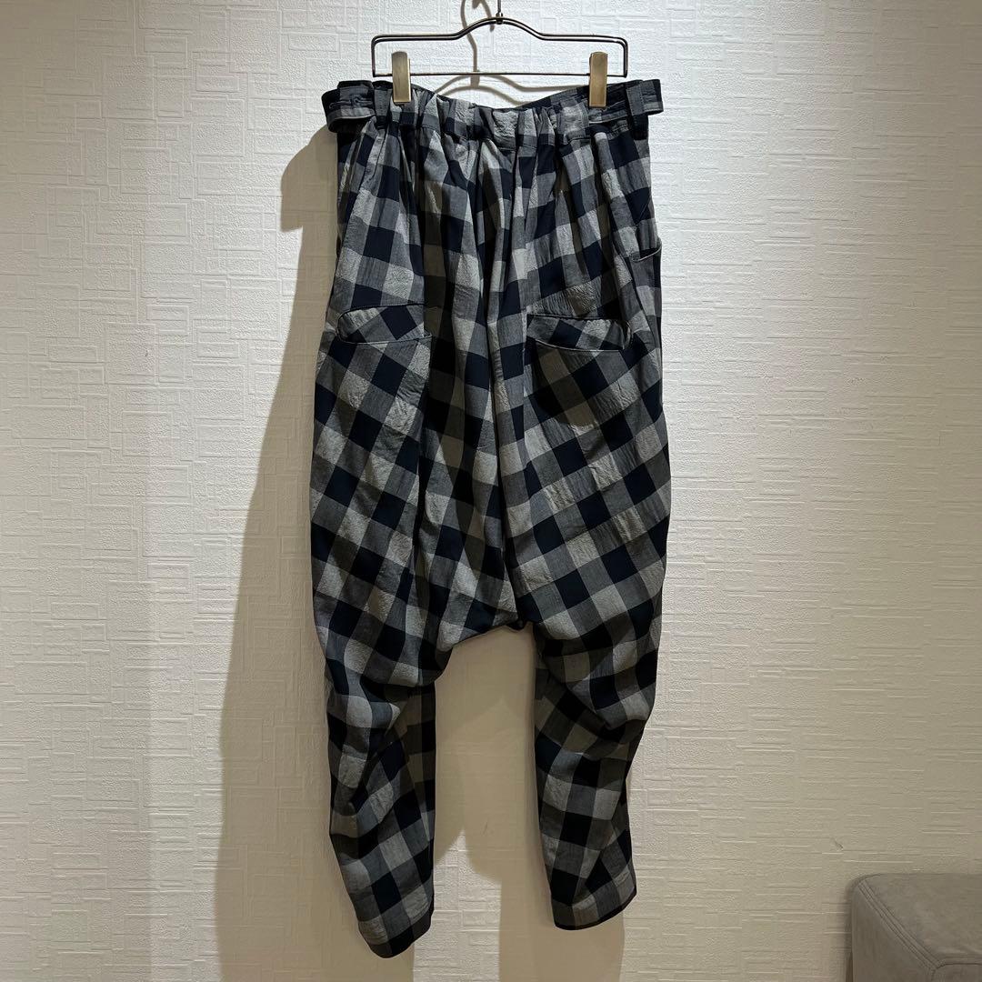 Y's チェック柄 サルエルパンツ ワイドパンツ
