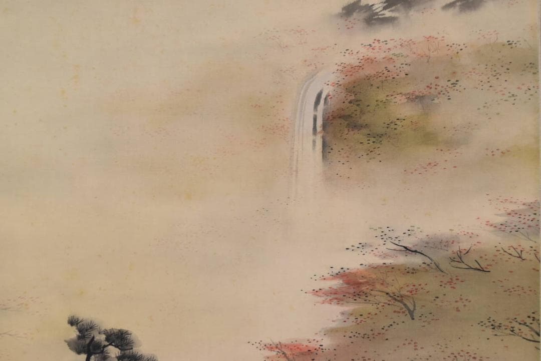 【真作】龍匡/深谿紅葉図/深山紅葉図/帰樵図/掛軸/名家伝来/AA-584