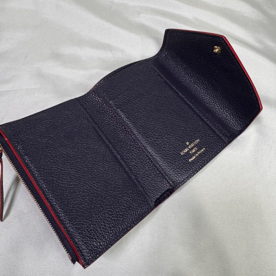 ルイヴィトン　ポルトフォイユゾエ モノグラム　アンプラント　三つ折り財布　美品