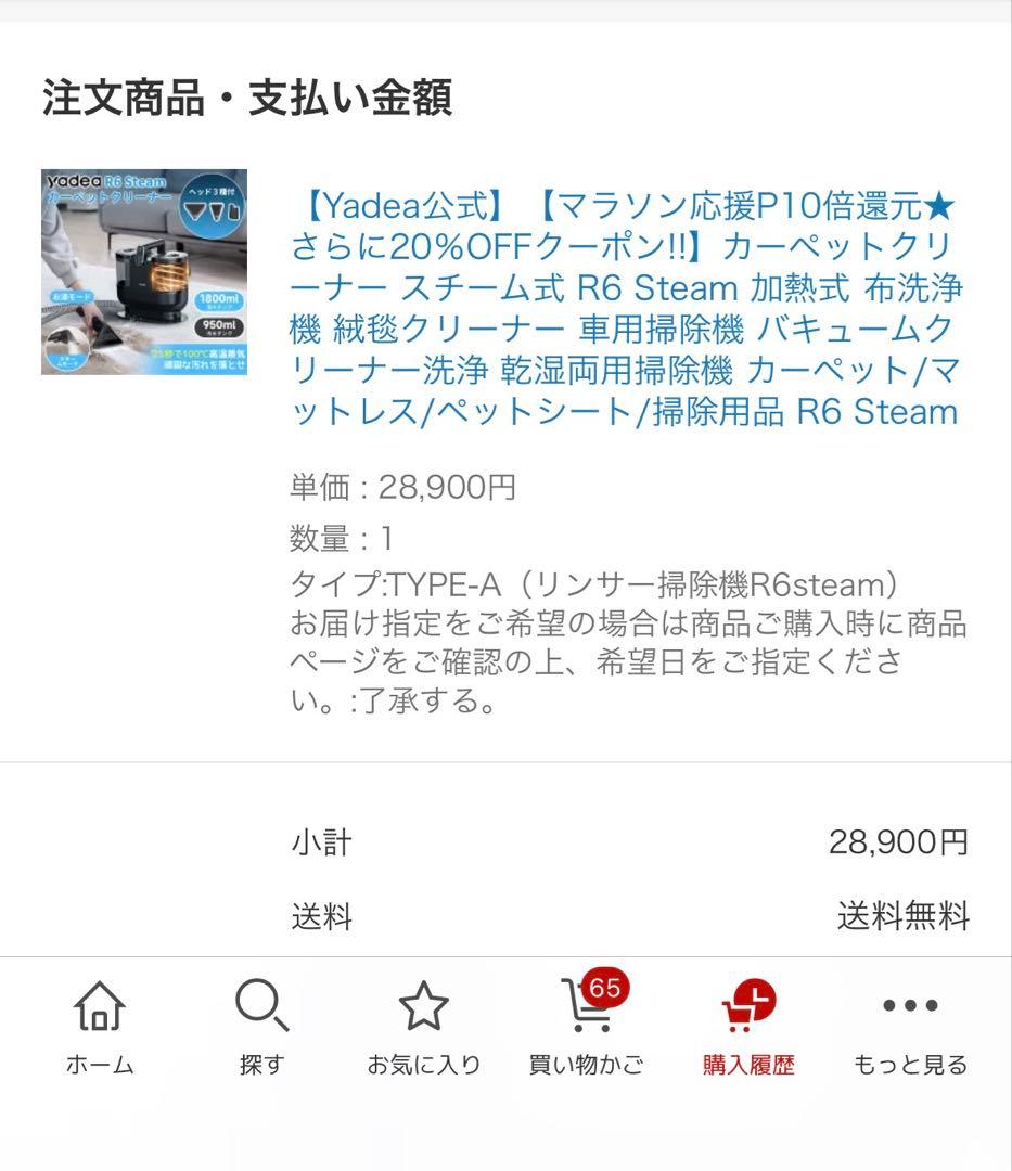 ✨1度使用のみ✨yadea R6 Steam スチームクリーナー 本体