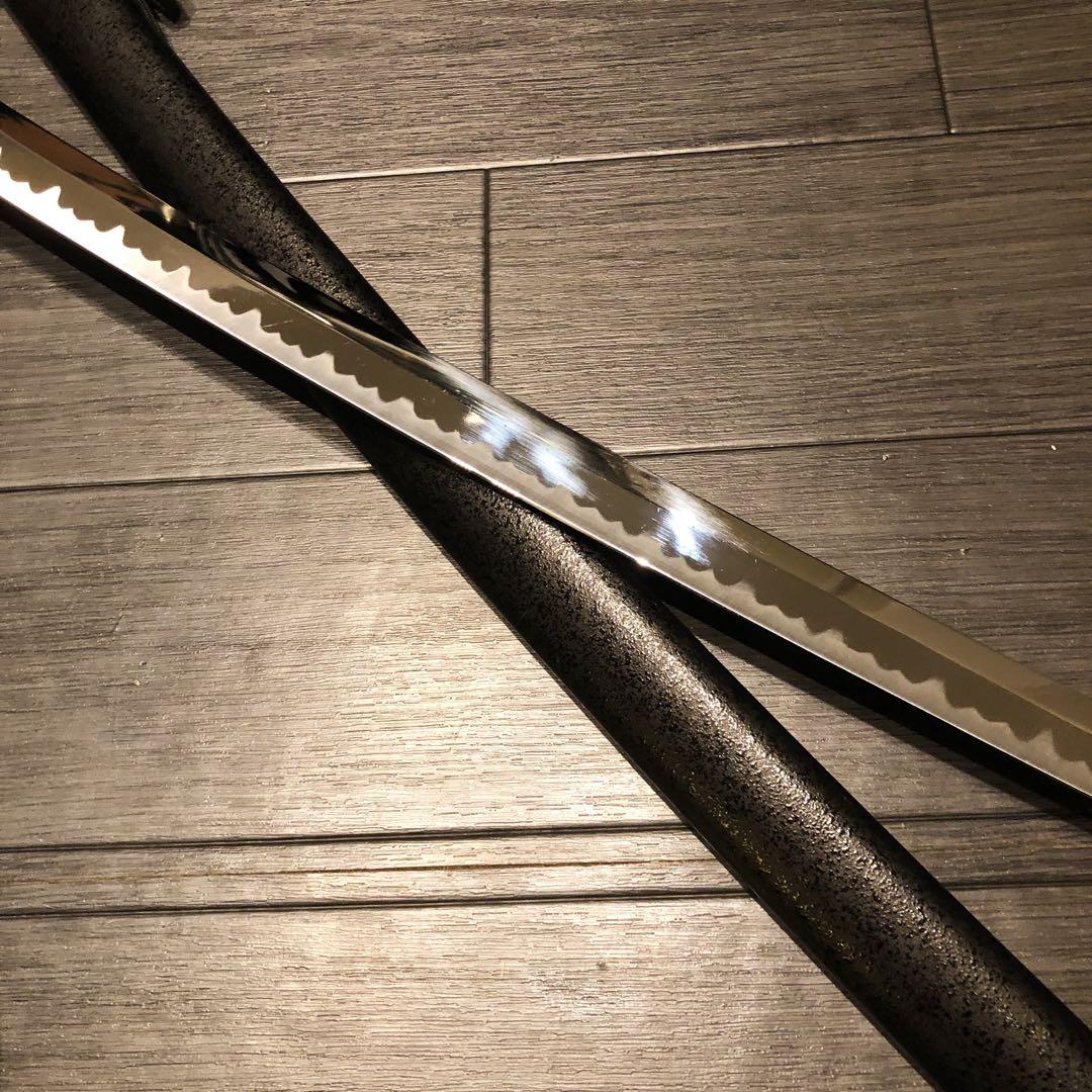 高級模造刀　居合刀　金の鍔　緑拵え