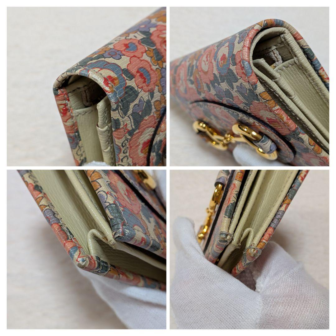 希少✨️グッチ × リバティ 二つ折り財布 コンパクトウォレット ホースビット