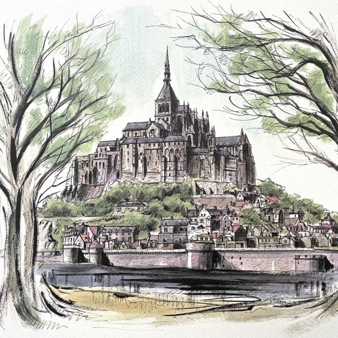 美品 真作保証 ジェームズ・フォード『僧院の島』大判 リトグラフ 直筆サイン入り