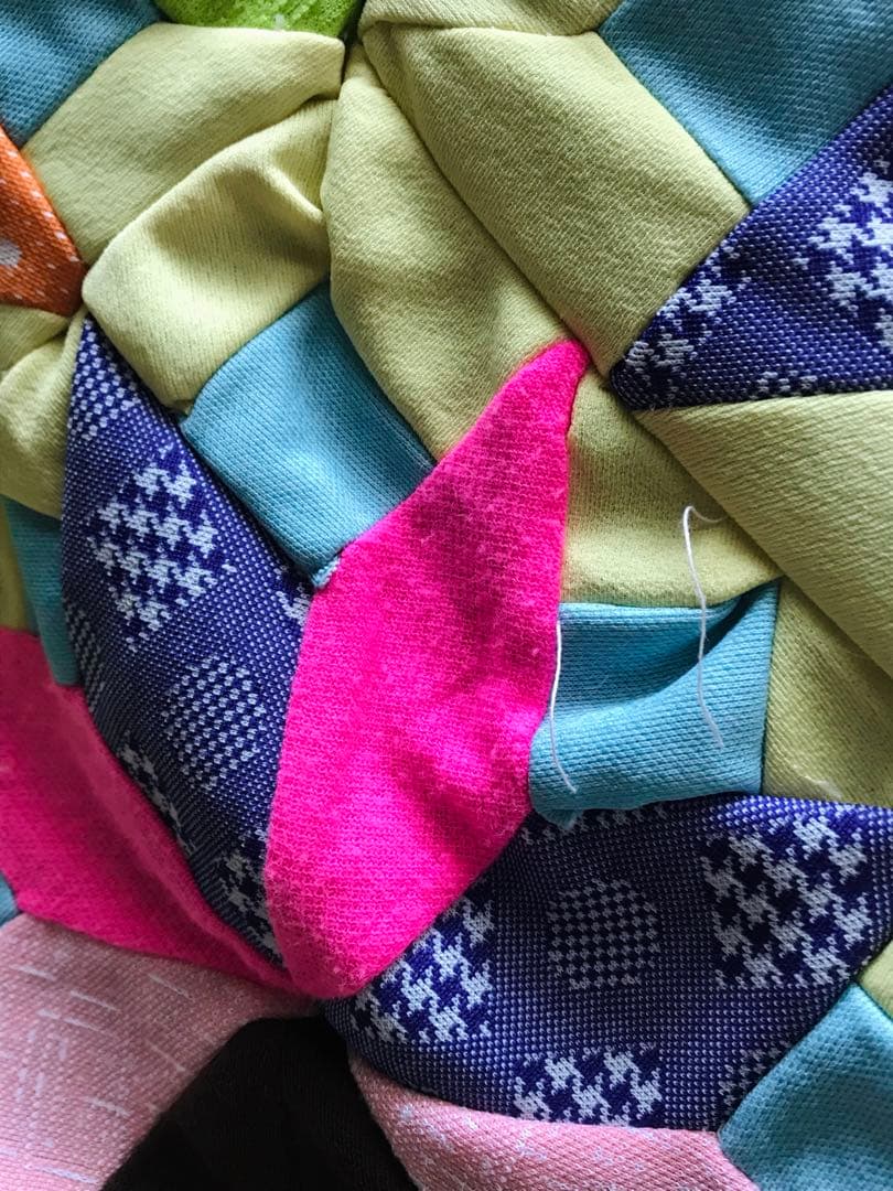 ★ヴィンテージ★ パッチワーク　ベッドカバー　サイケ　ヒッピー　レア！