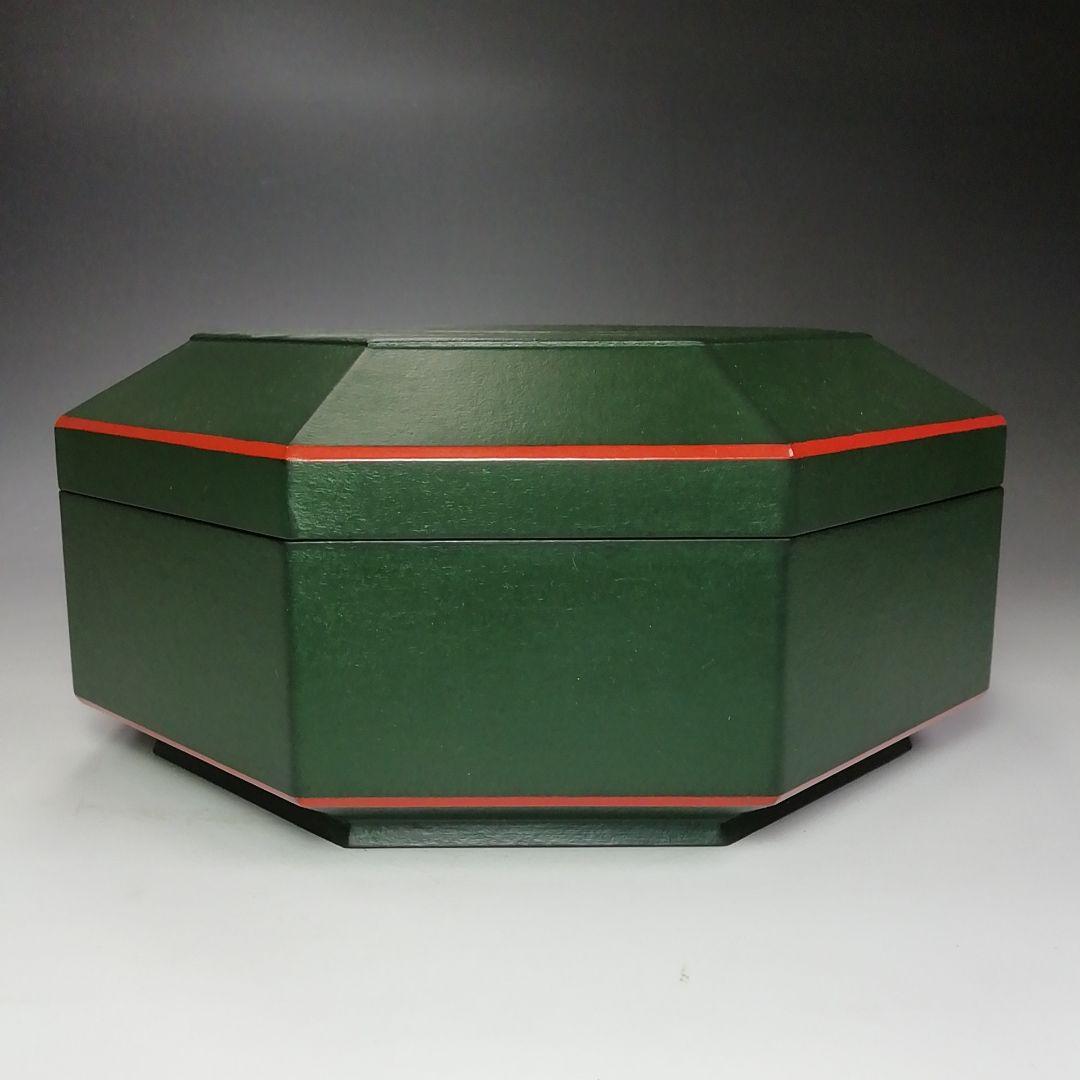 Ｓ６３２　食籠　『青漆瓜紅一閑摺上ゲ』『上杉満樹作』　共箱　茶道具