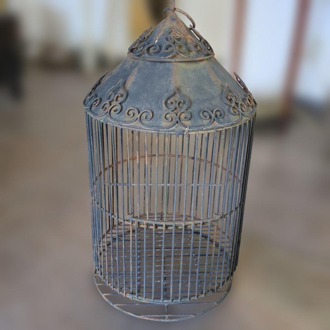 レトロ　鳥かご　シャビー　ガーデニング　鉄　アイアン　花入