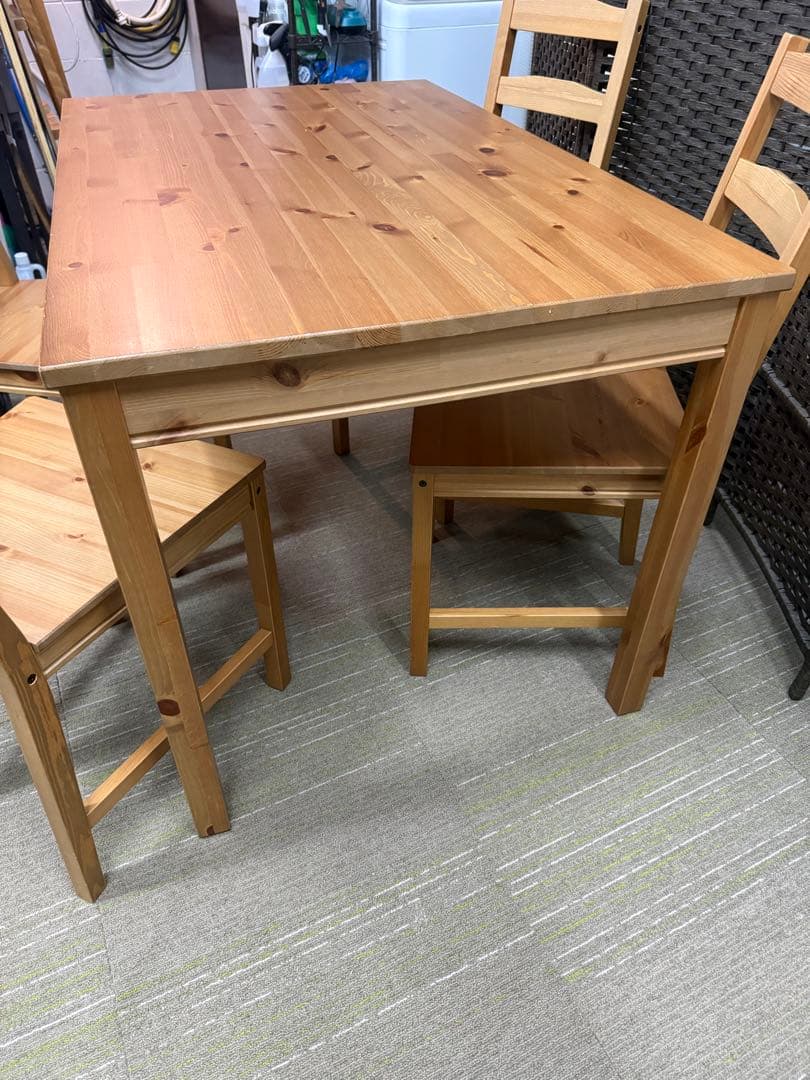【洗浄消毒作業済】IKEA ダイニングテーブル&チェア4脚　ヨックモック