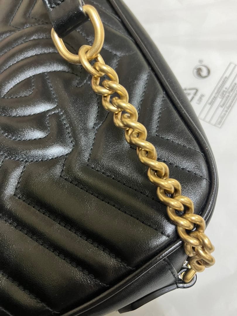 GUCCI マーモント ブラック GGロゴ ショルダーバッグ グッチ