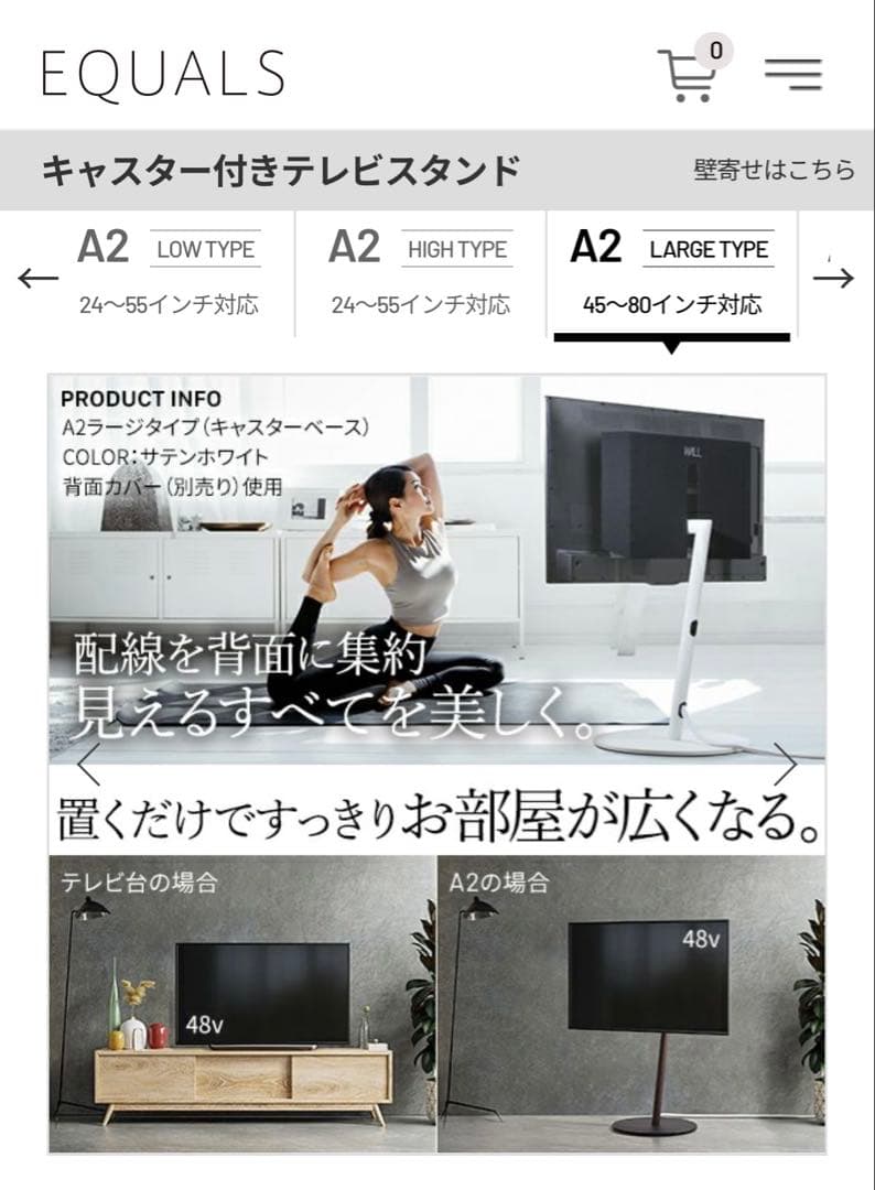 EQUALS テレビスタンド WALL A2 LARGE TYPE