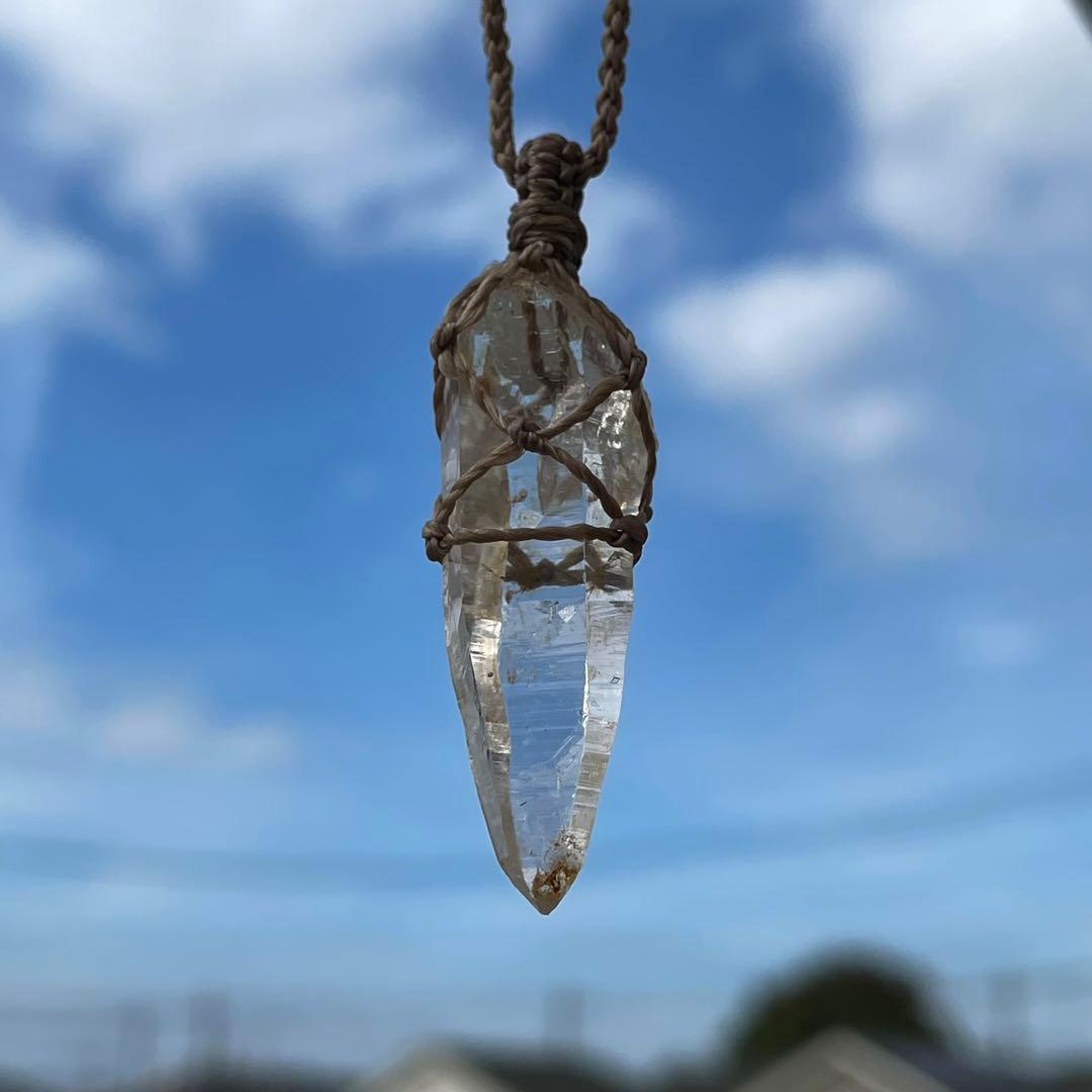 ヒマラヤ水晶 ガネッシュヒマール ＊ マクラメネックレス ペンダント 11