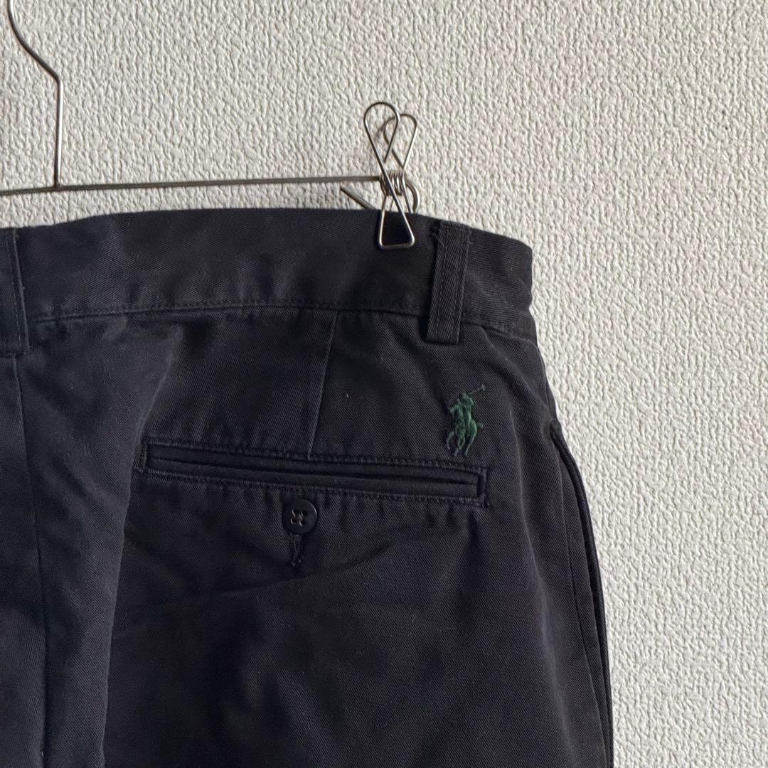ポロ バイ ラルフローレン　2タック　ポロチノ　チノパン　古着　ブラック