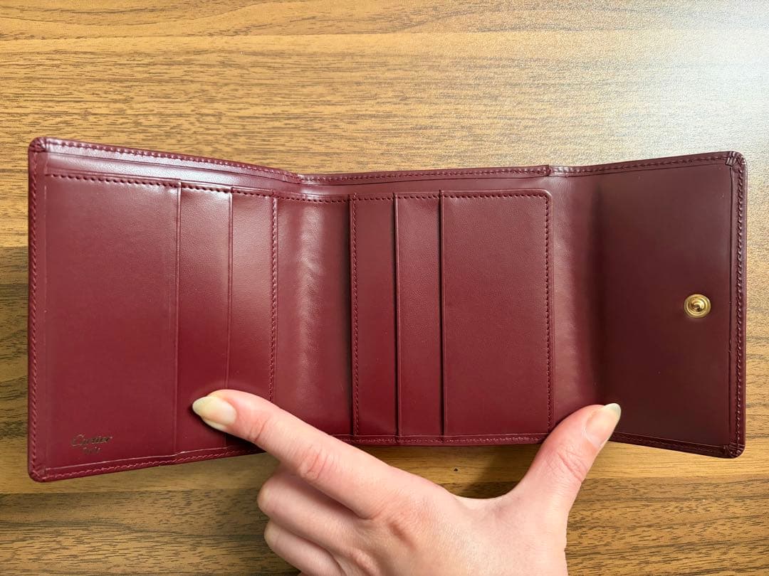 【鑑定済】カルティエ マストライン Wホックサイフ 二つ折り財布